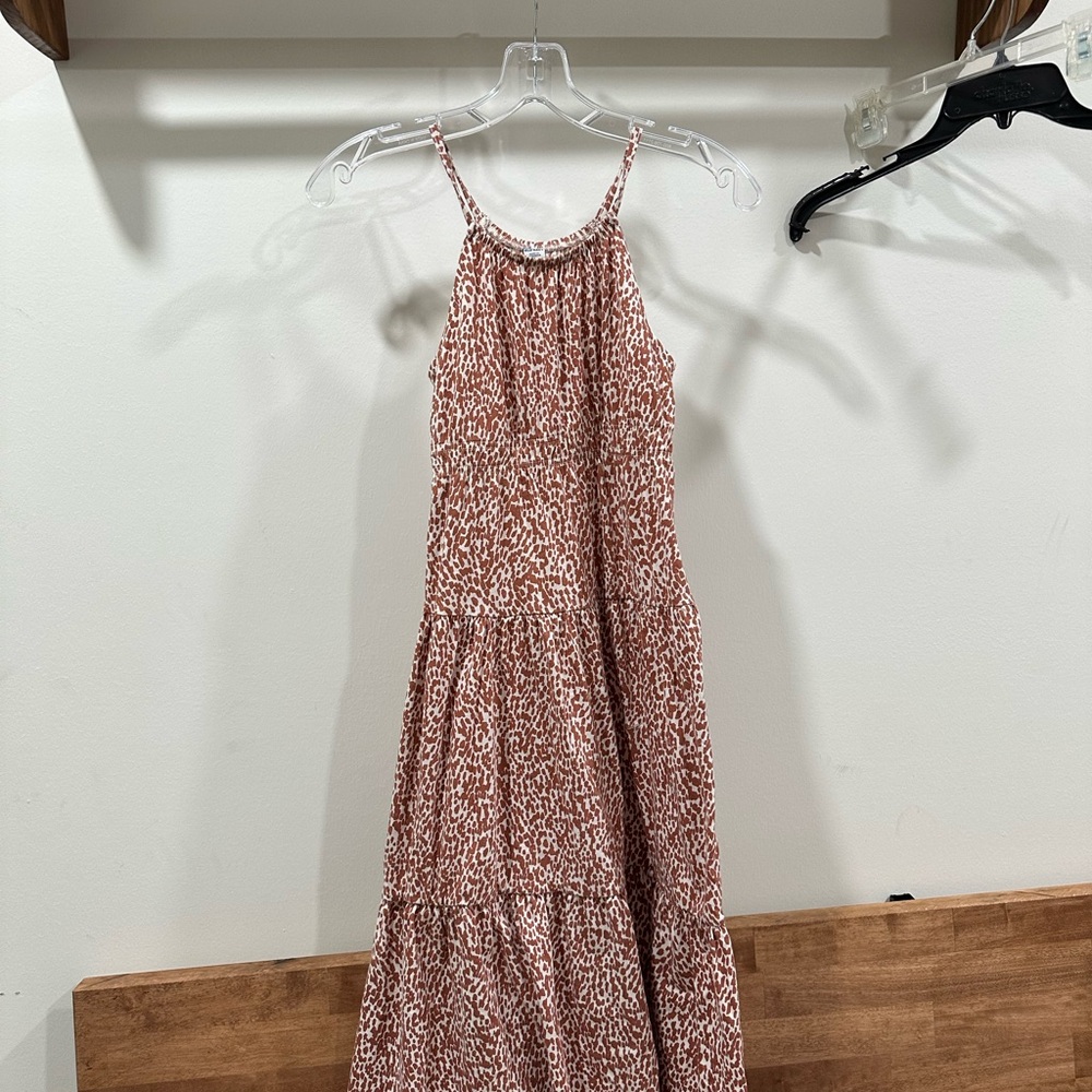 Old Navy Brown and White Maxi Dress